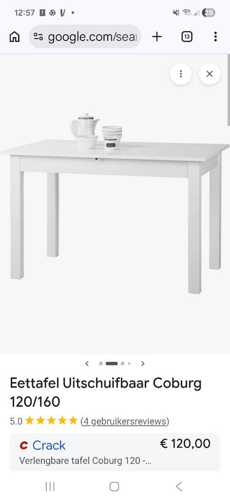 Mooie eettafel, Huis en Inrichting, Tafels | Eettafels, Ophalen, Gebruikt
