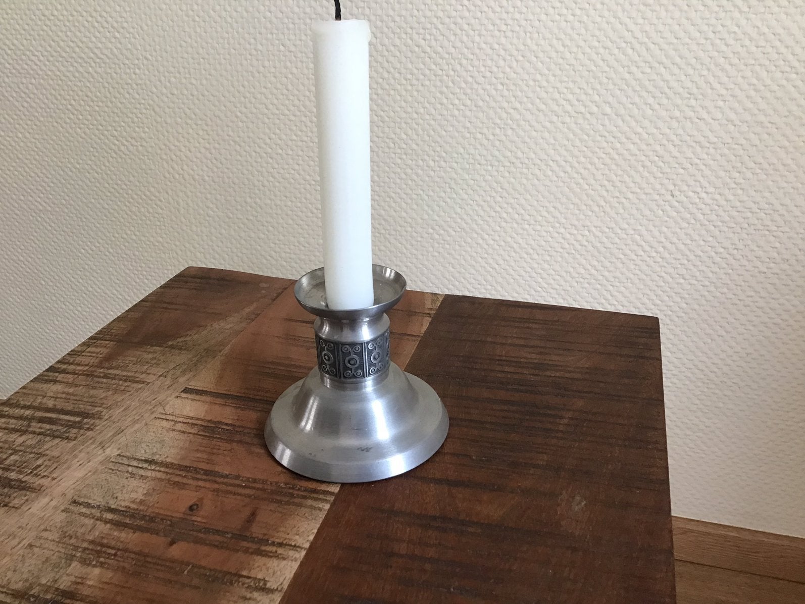 Tinnen Kandelaar - Haugrud Pewter Norway (Model 433), Ophalen, Overige materialen
