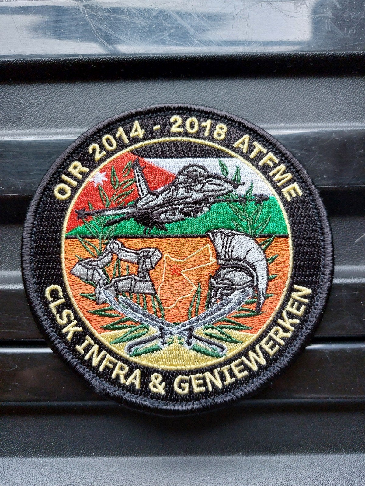 Patch Belgian Air Force 10W TAC CLSK OIR 2014-2018 ATFME, Verzamelen, Militaria | Algemeen, Verzenden, Luchtmacht, Embleem of Badge