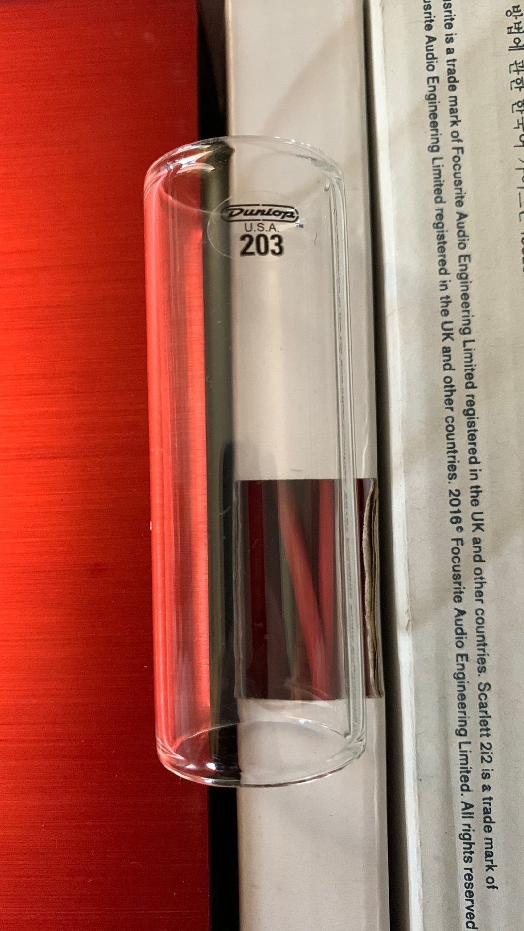 Guitar glass slider - dunlop 203, Ophalen, Zo goed als nieuw
