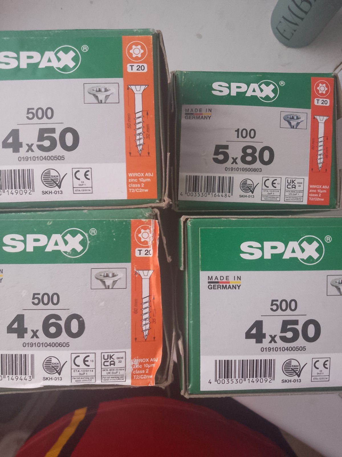 4x volle dozen schroeven van gekent merk, Doe-het-zelf en Bouw, Ophalen of Verzenden, Schroeven