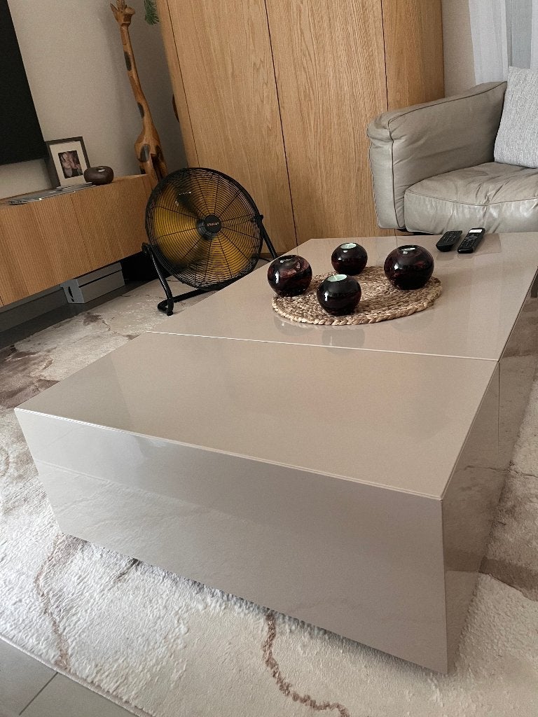 Moderne salontafel kubus met opbergvakken, Huis en Inrichting, Ophalen, Zo goed als nieuw