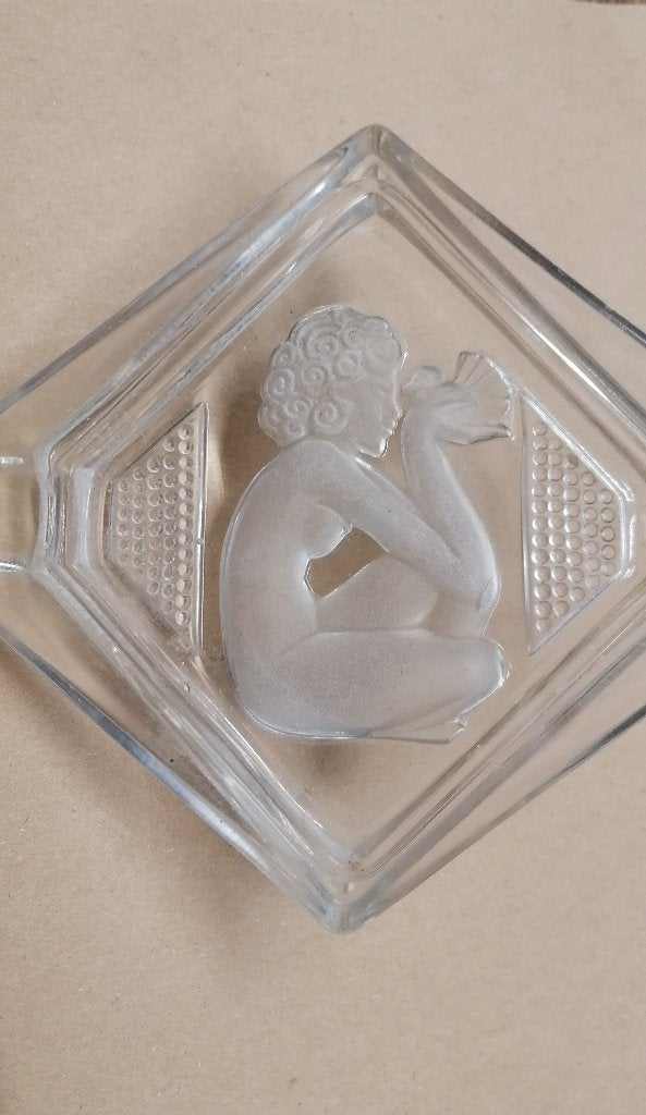 Cendrier art nouveau verre, Antiquités & Art, Envoi