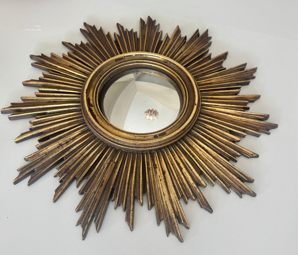 Vintage Zonnespiegel, Antiek en Kunst, Ophalen, Rond, Minder dan 50 cm, Minder dan 100 cm