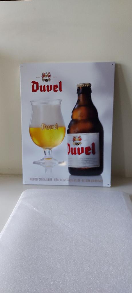 Duvel reclamebord in metaal NIEUW, Ophalen of Verzenden, Nieuw, Reclamebord, Plaat of Schild, Duvel