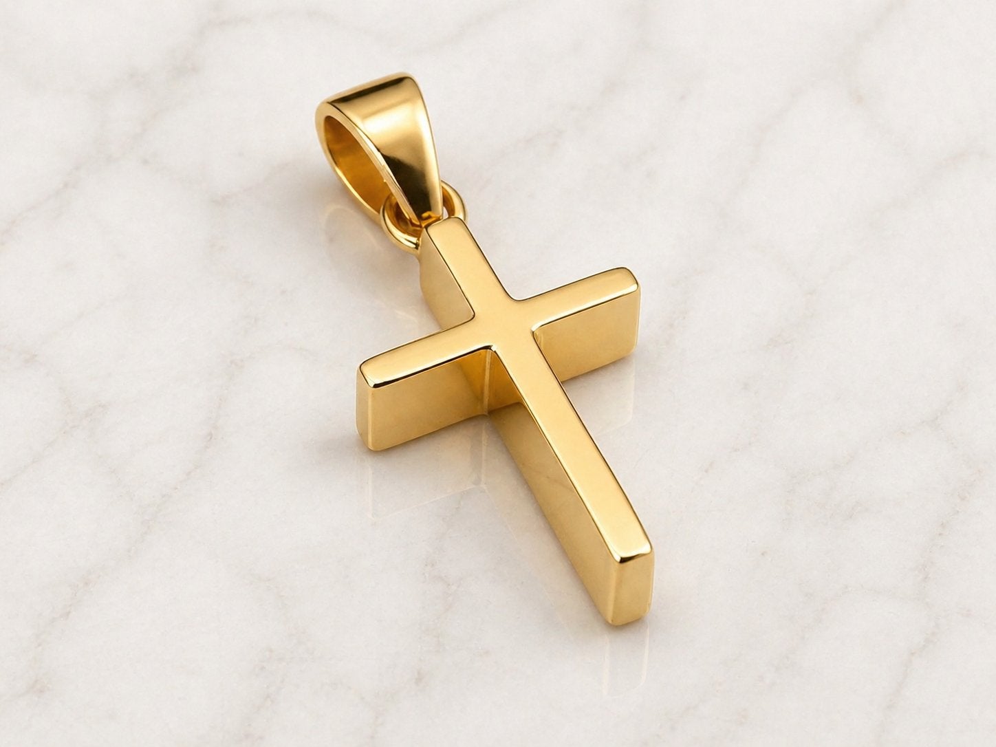 Croix en or 18 carats, Envoi, Comme neuf, Or, Or