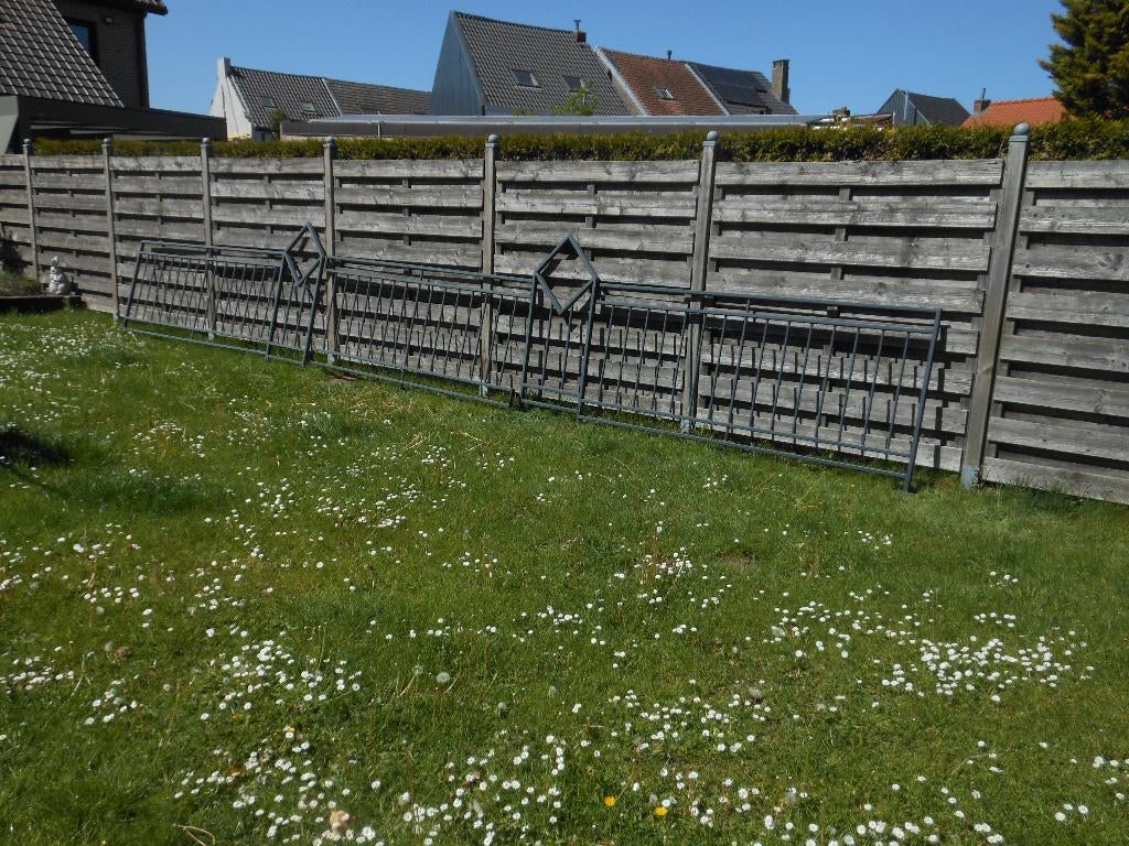 Smeedijzeren tuinafspanning gepoederlakt, Jardin & Terrasse, Clôtures de jardin, Enlèvement, Utilisé, Fer, Clôture ornementale