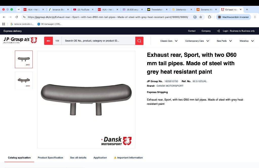 Sportuitlaat Dansk Porsche, Ophalen of Verzenden, Gebruikt, Porsche