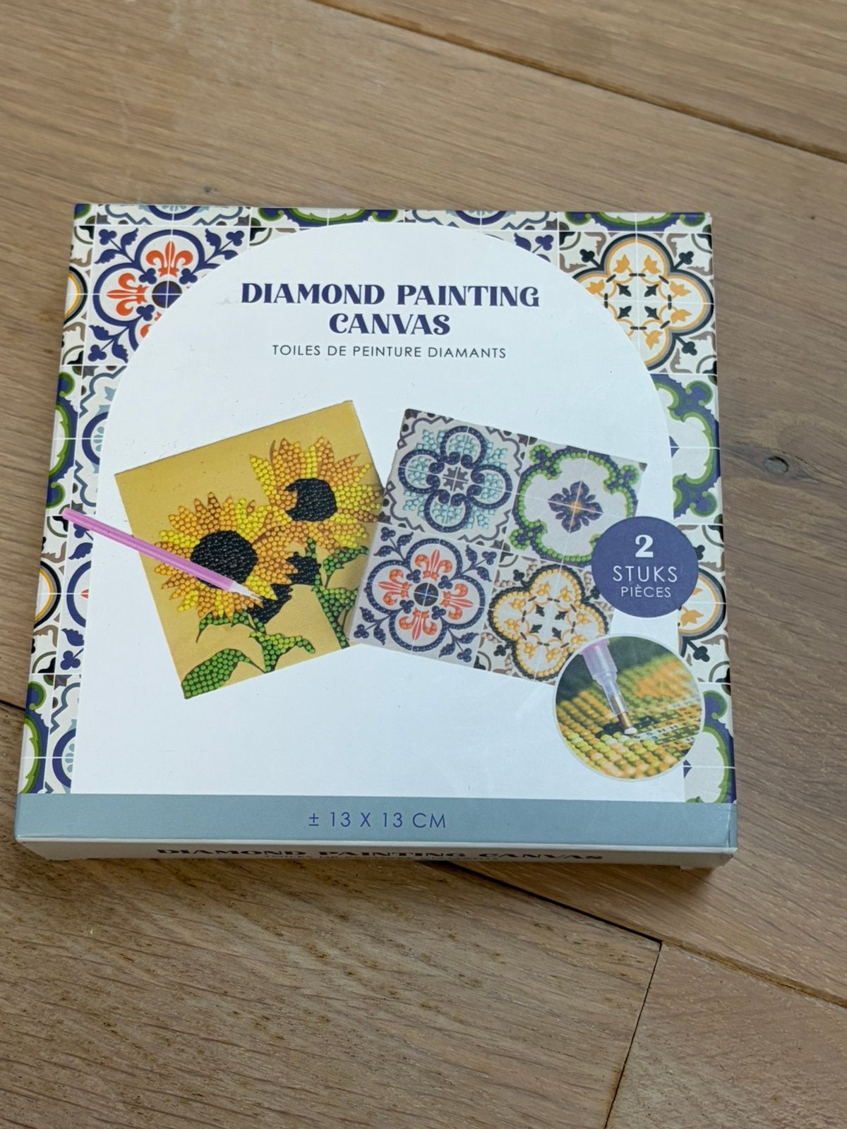 Diamond Painting - Canvas - 13 x 13 cm (2 stuks), Ophalen of Verzenden, Nieuw, Diamond painting