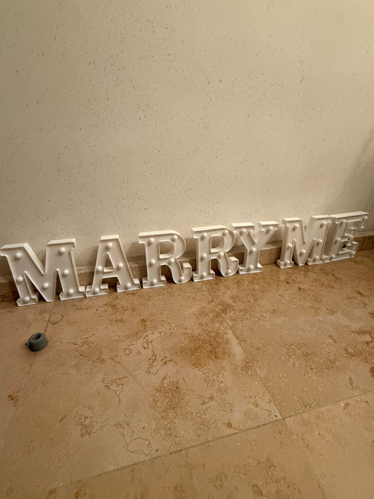 Lichtletters Marry Me, Hobby en Vrije tijd, Feestartikelen | Verhuur, Ophalen of Verzenden, Zo goed als nieuw