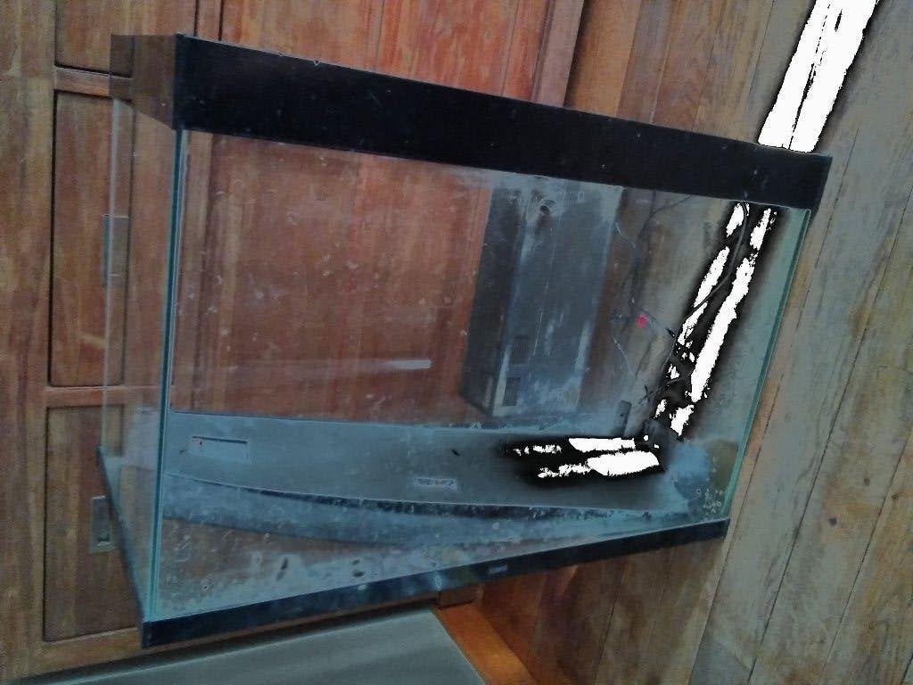 Ciano aquarium 80,56,40 met pomp en ledverlichting.. zwart, Ophalen, Inclusief deksel, Zo goed als nieuw