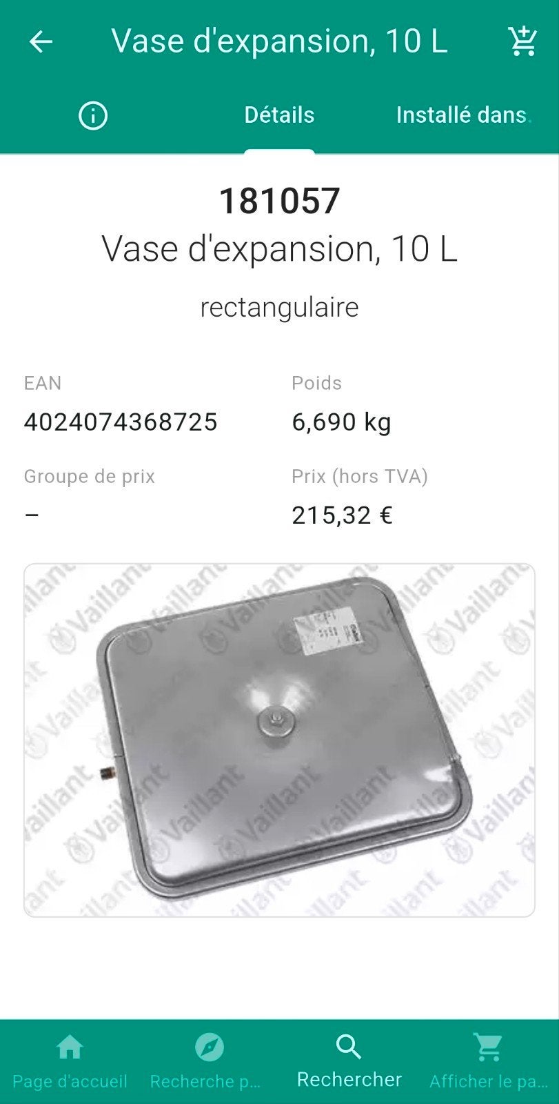 Vaillant Vase d'expansion 10L atmoTEC, turboTEC, atmoMAX, Ophalen, Nieuw