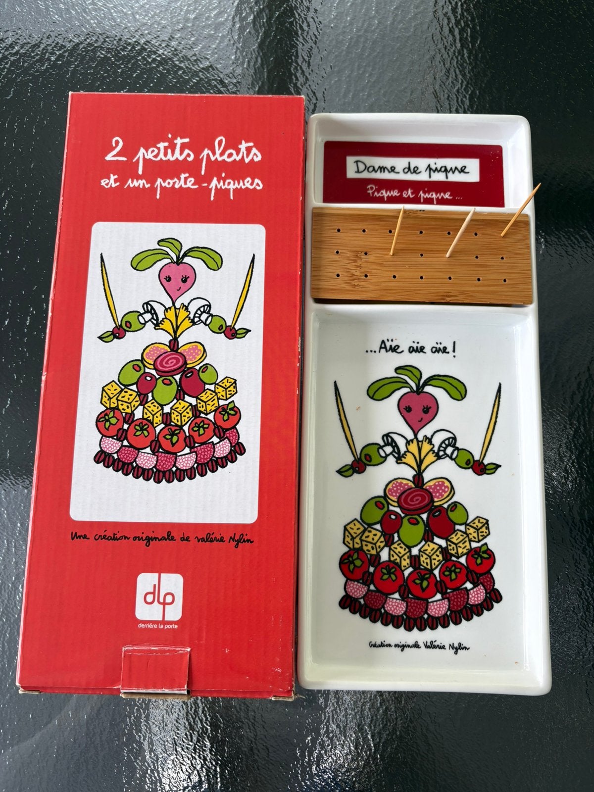 Plateau apéro Derrière la porte, Huis en Inrichting, Keuken | Servies, Keramiek, Ophalen of Verzenden, Zo goed als nieuw, Kom(men)