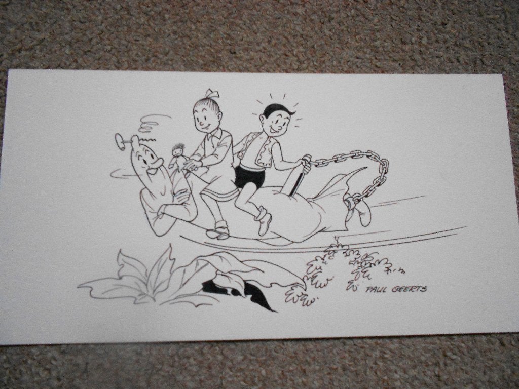 Suske en Wiske - Het Eiland Amoras - originele tek P Geerts, Boeken, Stripverhalen, Ophalen of Verzenden, Nieuw, Paul Geerts