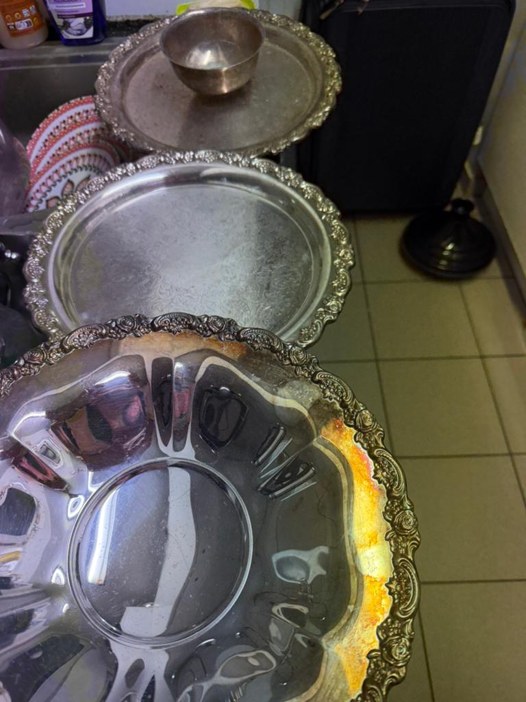 verzilverde metalen platen, Antiek en Kunst, Ophalen of Verzenden