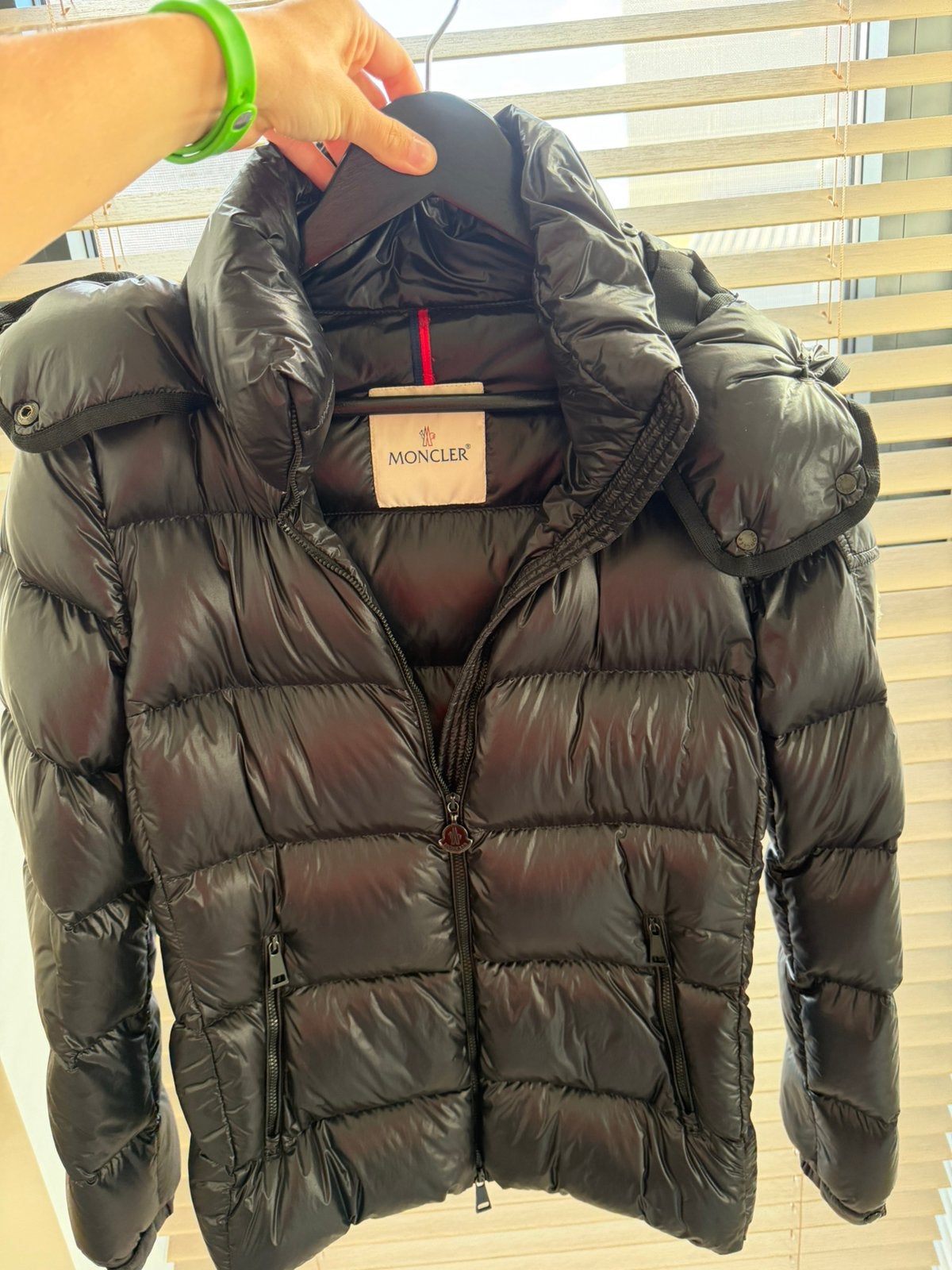 Moncler jas, Ophalen, Gedragen, Maat 36 (S), Zwart