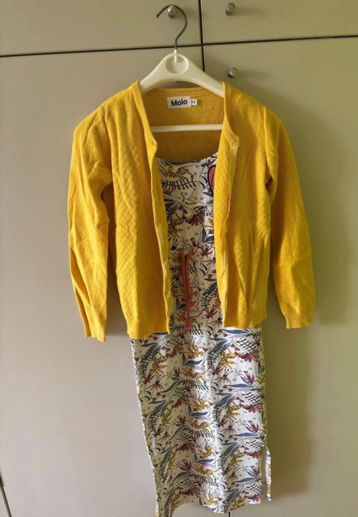 Setje zomerjurkje en gilet, Ophalen of Verzenden, Zo goed als nieuw, Maat 128