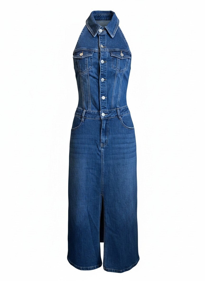 Spijkerjurk, Kleding | Dames, Jumpsuits, Sans marque, Ophalen of Verzenden, Nieuw, Blauw