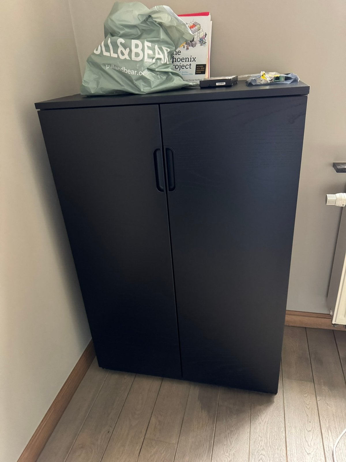 IKEA GALANT, zwart gebeitst essenfineer hout, 80x120 cm, Huis en Inrichting, Ophalen, Zo goed als nieuw