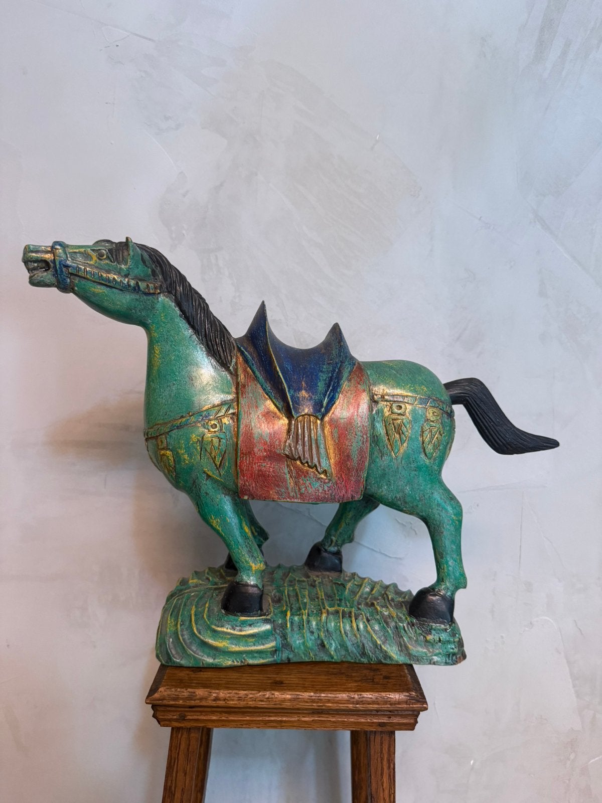Aziatisch Indisch houten paard beeld, Antiek en Kunst, Ophalen