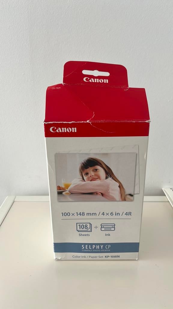 Canon selphy compact photo printer color ink/ paper set, Audio, Tv en Foto, Fotografie | Fotopapier, Ophalen, Zo goed als nieuw