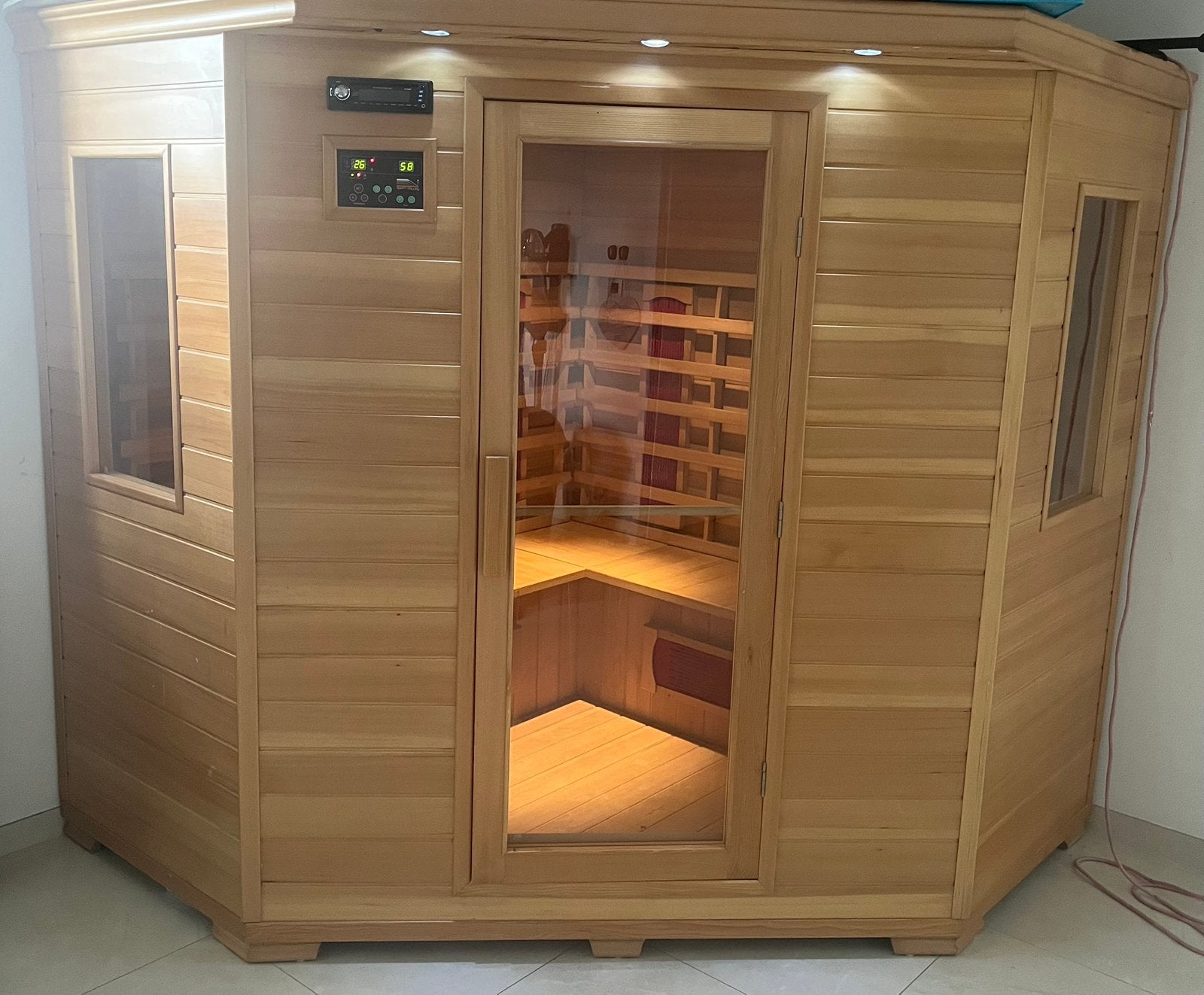 Luxe infrarood sauna 4-6 personen | Topstaat, Sport en Fitness, Ophalen, Zo goed als nieuw, Infrarood
