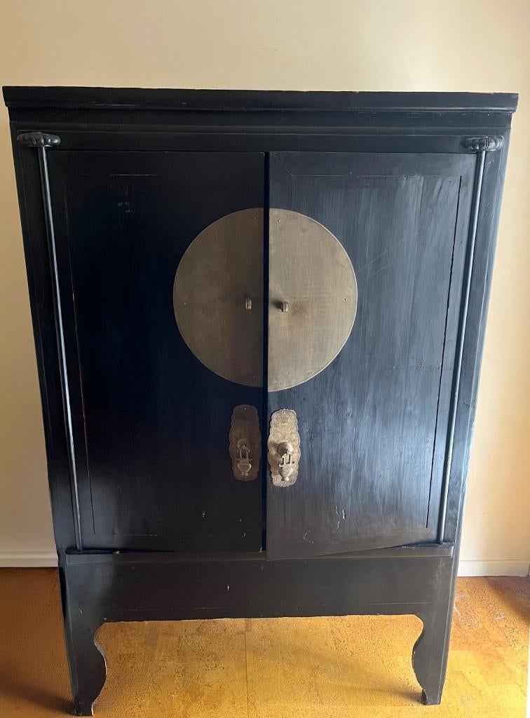 Mooie zwarte houten kast – Oosterse stijl, Ophalen