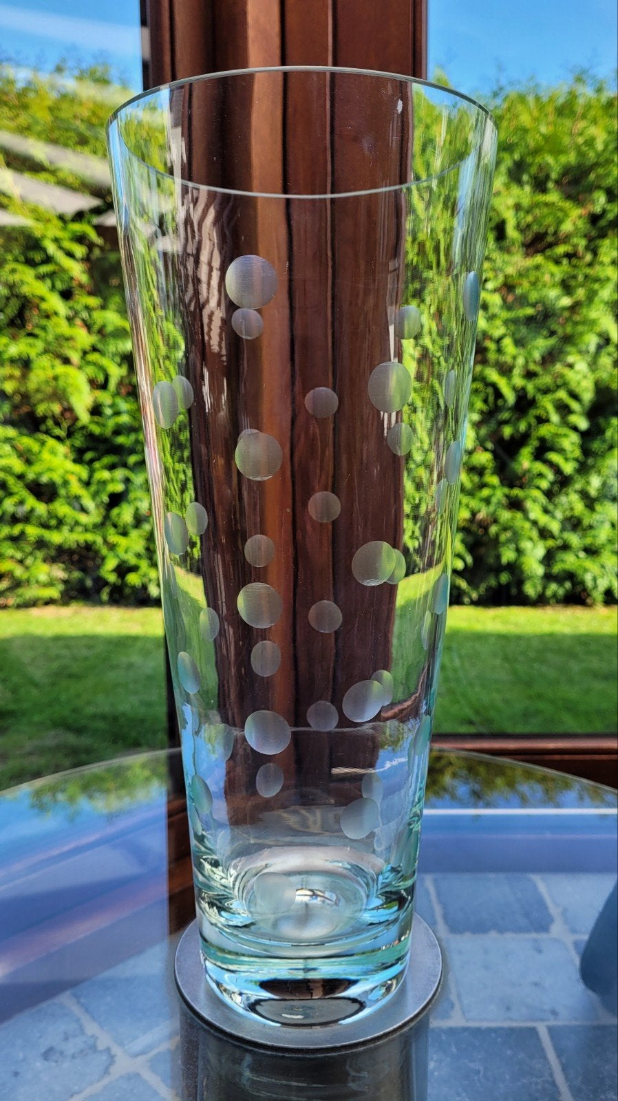 Beau vase en verre robuste avec fantaisie, Enlèvement ou Envoi