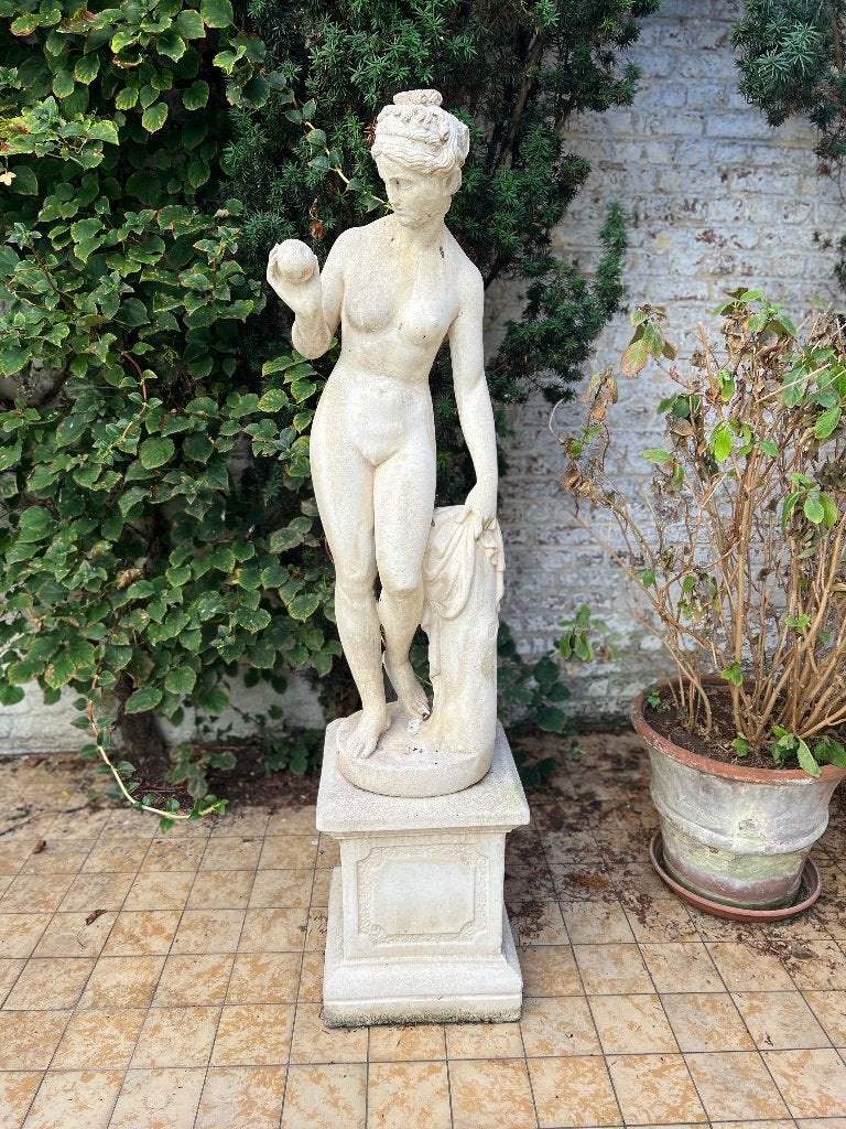 Tuinbeeld naakte vrouw, Enlèvement, Comme neuf, Pierre, Homme