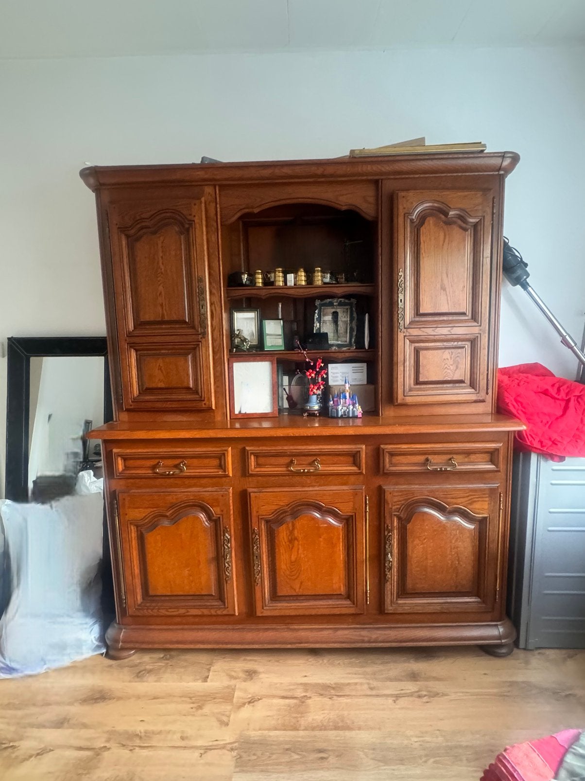 Houten kledingkast - goede staat, Huis en Inrichting, Ophalen, Eikenhout, Met lade(s), 200 cm of meer