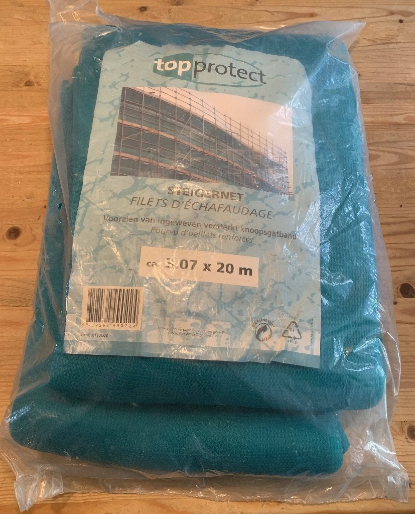 Steigernet / Bouwnet 3,07 x 20 M, Ophalen, Nieuw, 15 m² of meer, Zeil