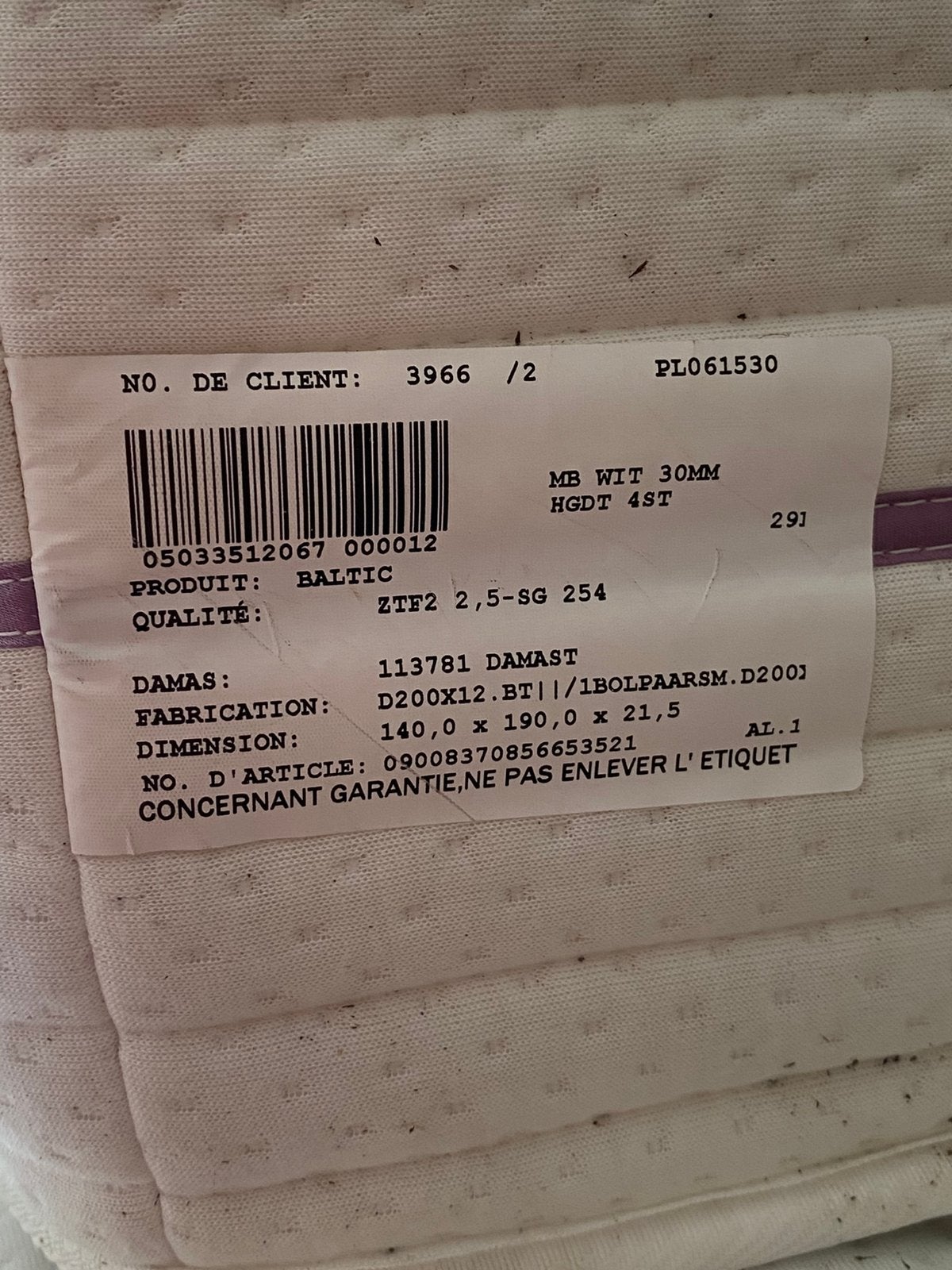 Matelas 140x190, Maison & Meubles, Matelas, 140 cm, Enlèvement, Utilisé
