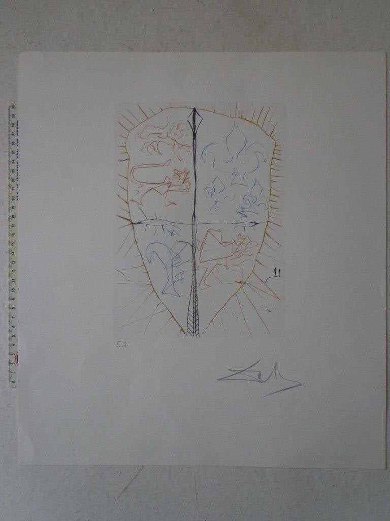prent van Salvador Dali getiteld Henry V, Antiek en Kunst, Kunst | Etsen en Gravures, Ophalen of Verzenden, Overige technieken