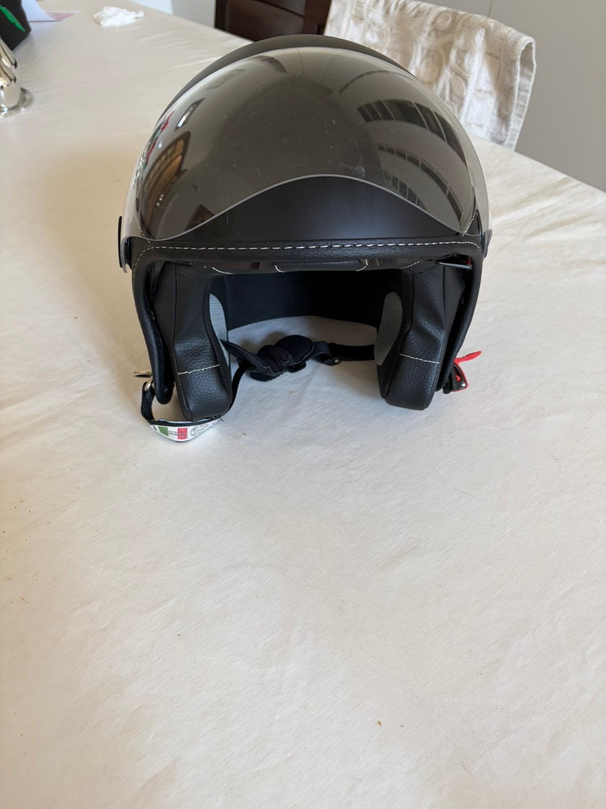Joli casque pour cyclomoteur avec lunettes de soleil !!, Vélos & Vélomoteurs, Enlèvement ou Envoi, Comme neuf