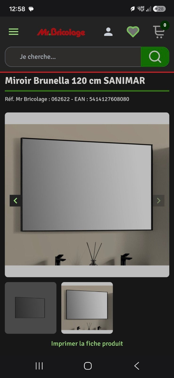 Miroir mural salle de bain, Maison & Meubles, Accessoires pour la Maison | Miroirs