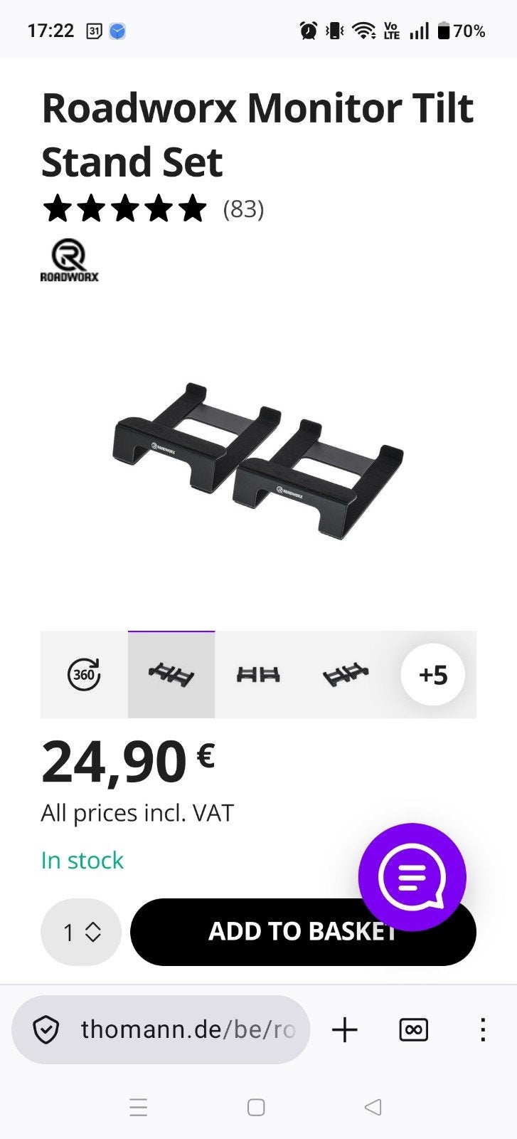 Roadworx Monitor Tilt Stand set, Audio, Tv en Foto, Luidsprekerboxen, Ophalen
