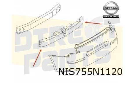 Nissan 350Z absorber op achterbumperbalk (te spuiten) Origin, Neuf, Arrière, -, -