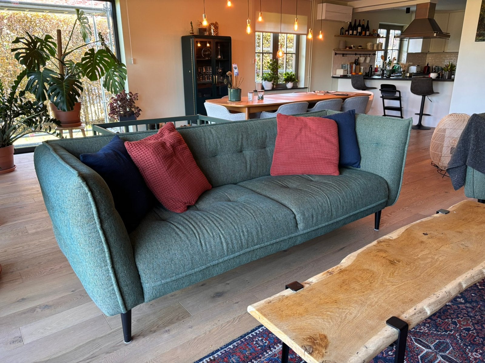 ️ Salon design italien – Divan 3 places + fauteuil 1,5 place, 75 à 100 cm, Enlèvement ou Envoi, Banc droit, Utilisé