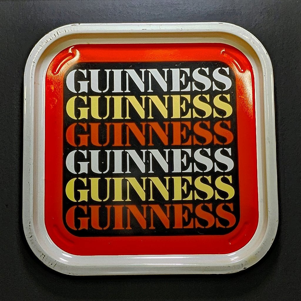 Ingelijst vintage Guinness bord 52x52cm, Verzenden, Gebruikt, Reclamebord