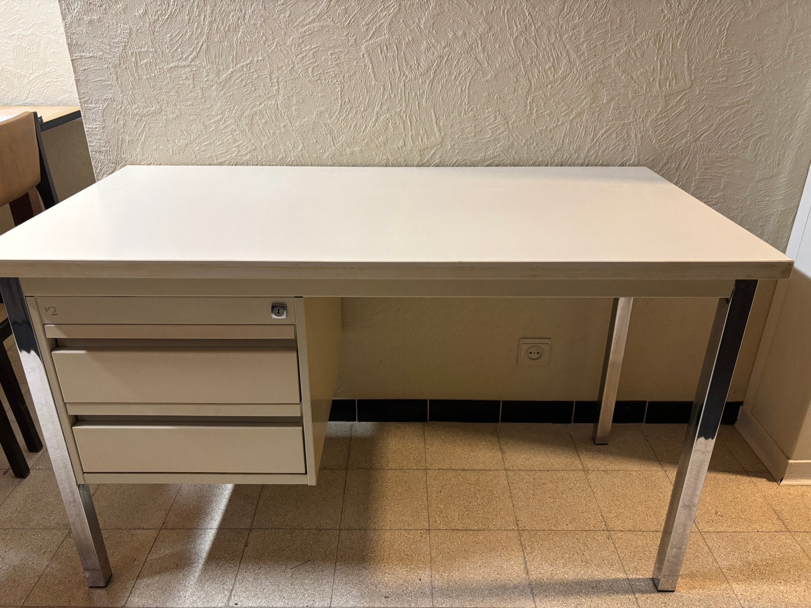 Industrieel bureau, Huis en Inrichting, Industrieel, Ophalen, Gebruikt, Wit