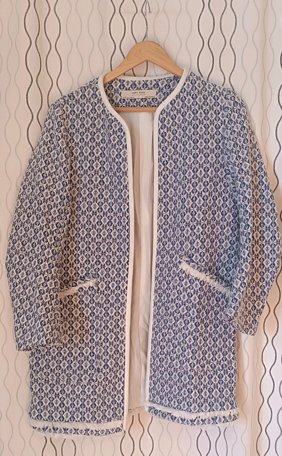 blazer blanc et bleu * Zara basic * M, Taille 38/40 (M), Enlèvement ou Envoi, Zara basic, Comme neuf