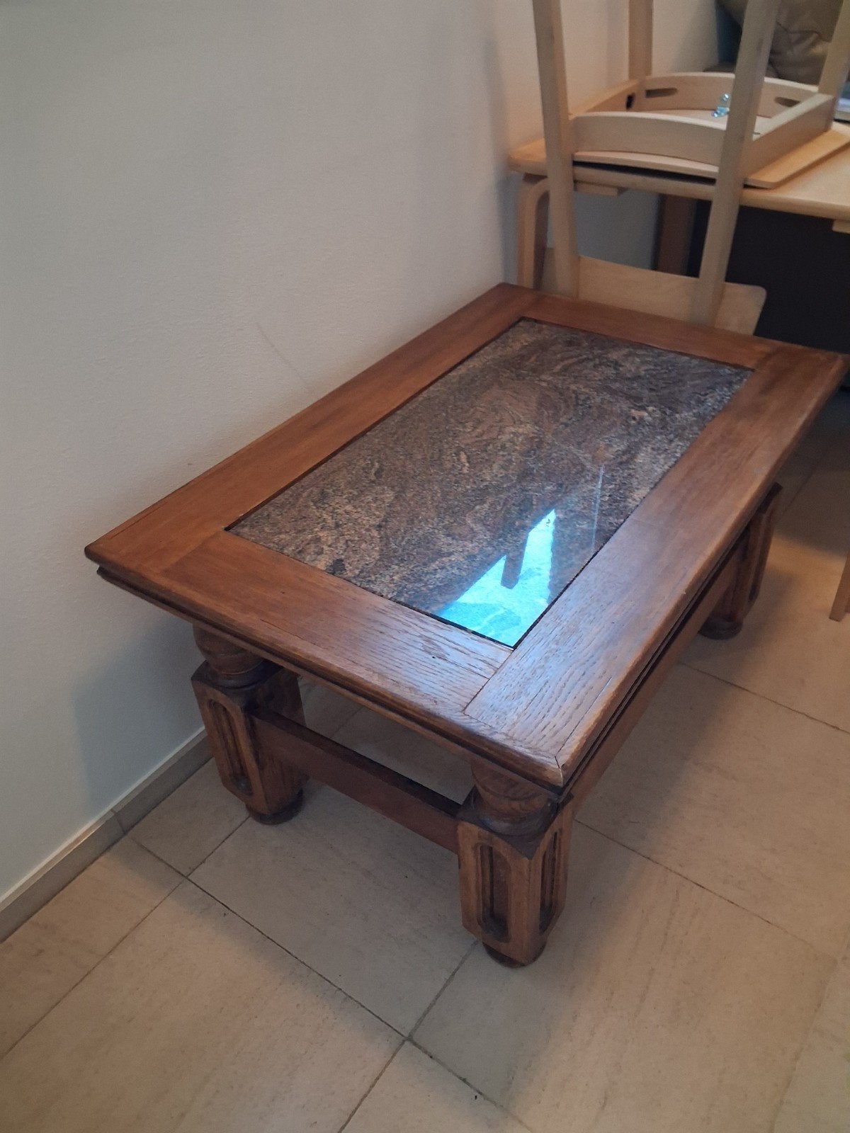 Salon tafel met marmer blad, Ophalen