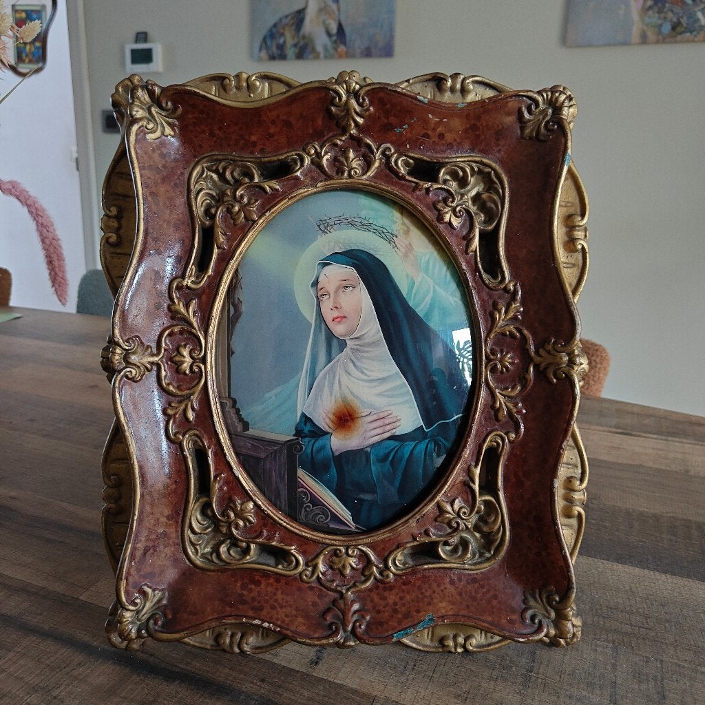 Ingelijste religieuze prent achter glas, Verzenden