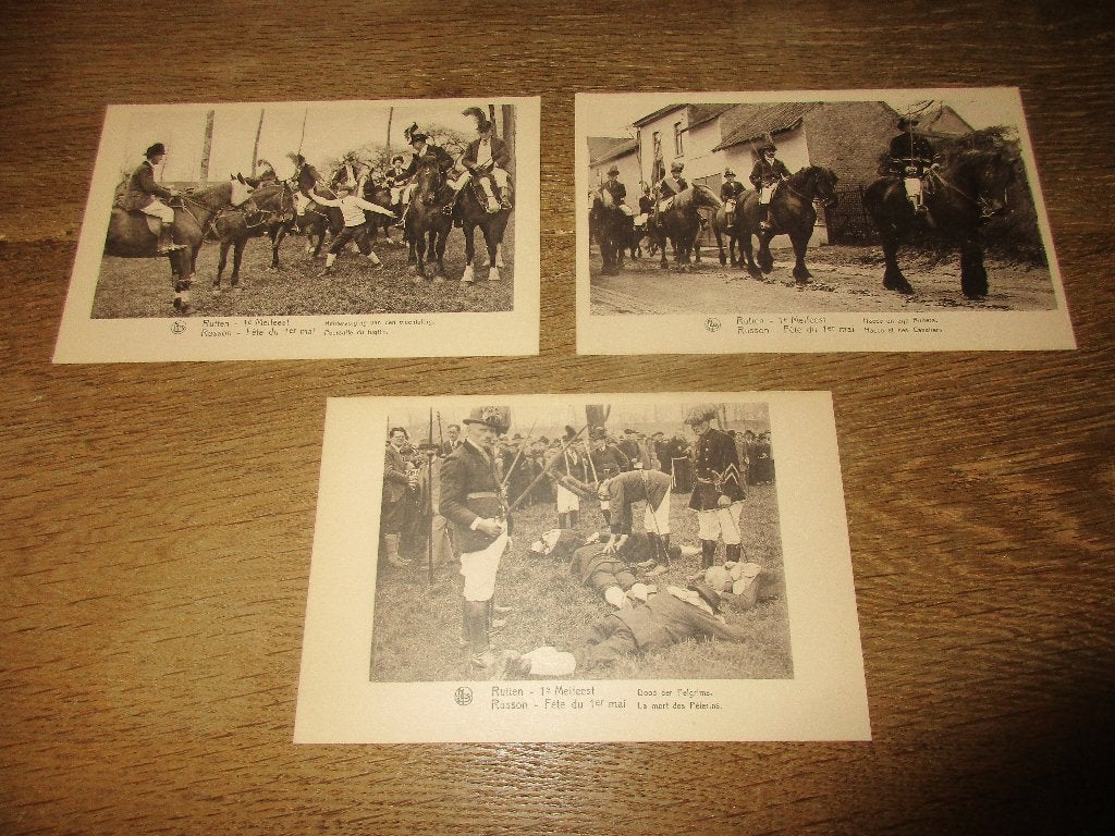 3 POSTKAARTEN RUTTEN 1e MEIFEEST, Verzamelen, Verzenden, Ongelopen, Limburg