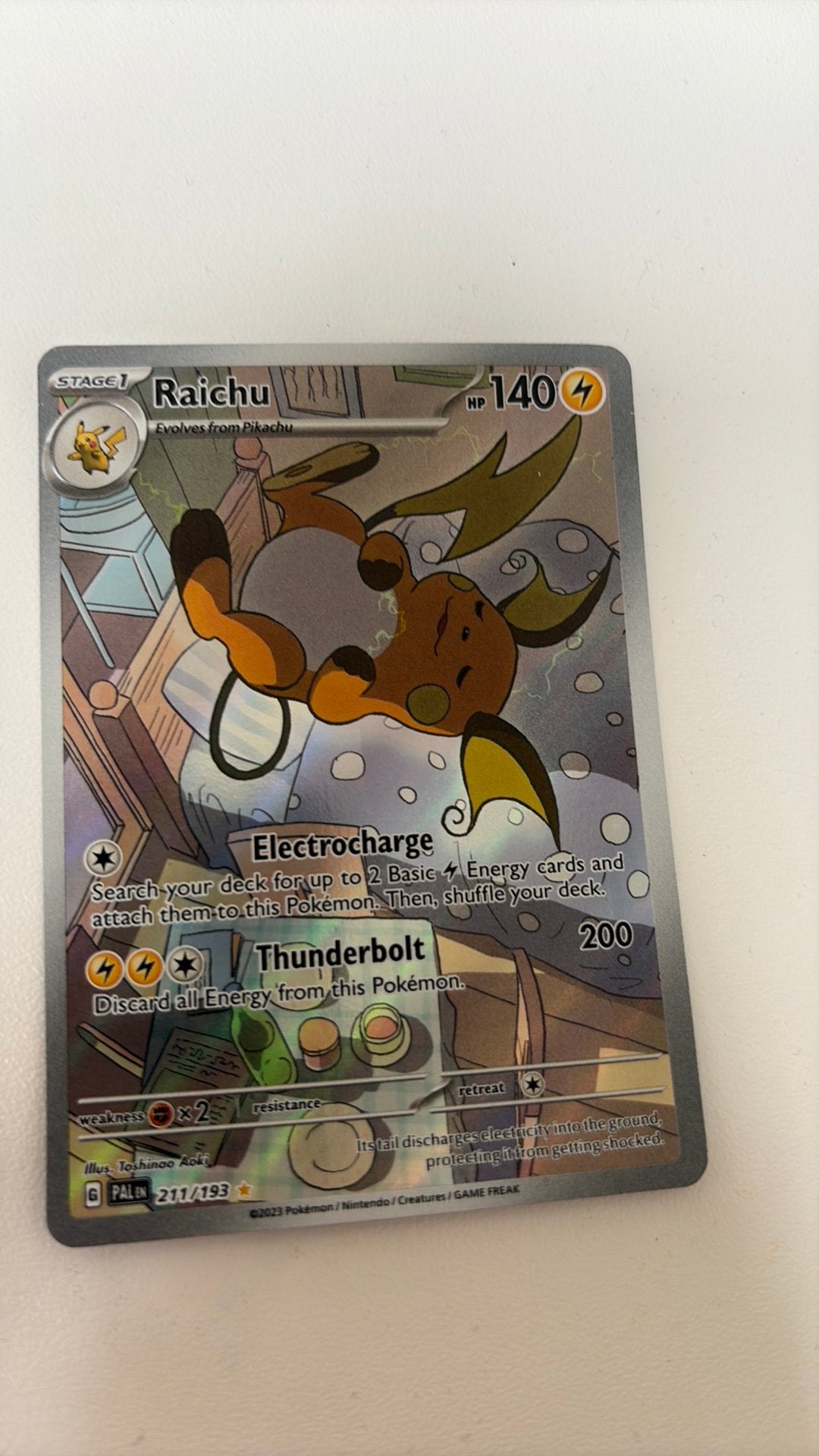 Raichu TCG POKEMON KAART, Ophalen of Verzenden, Zo goed als nieuw, Losse kaart