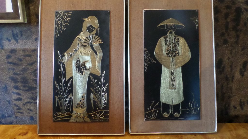 Japanse prenten, Zwart, Ophalen of Verzenden, Gesigneerd, Hout
