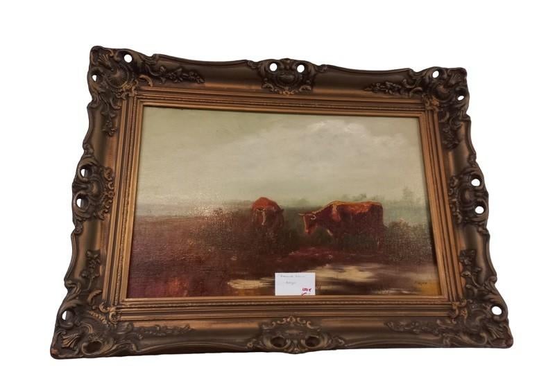 "grazende koeien" schilderij., Antiek en Kunst, Ophalen