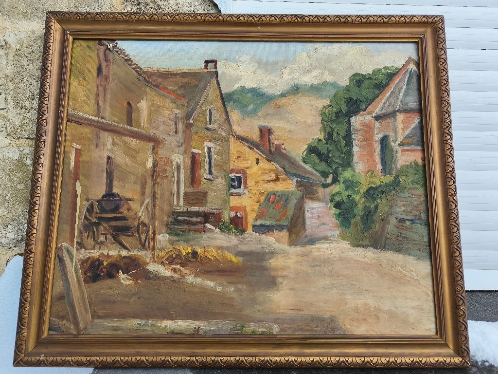 Huile sur toile basse cour, Enlèvement ou Envoi