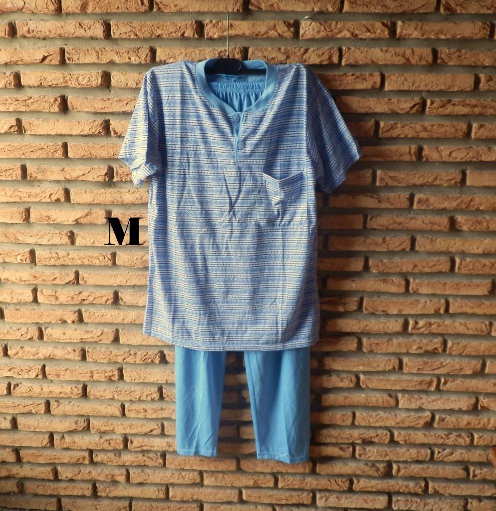 (6)- pyjama t.38 bleu - happy live -, Happy live, Ophalen of Verzenden, Zo goed als nieuw, Maat 38/40 (M)