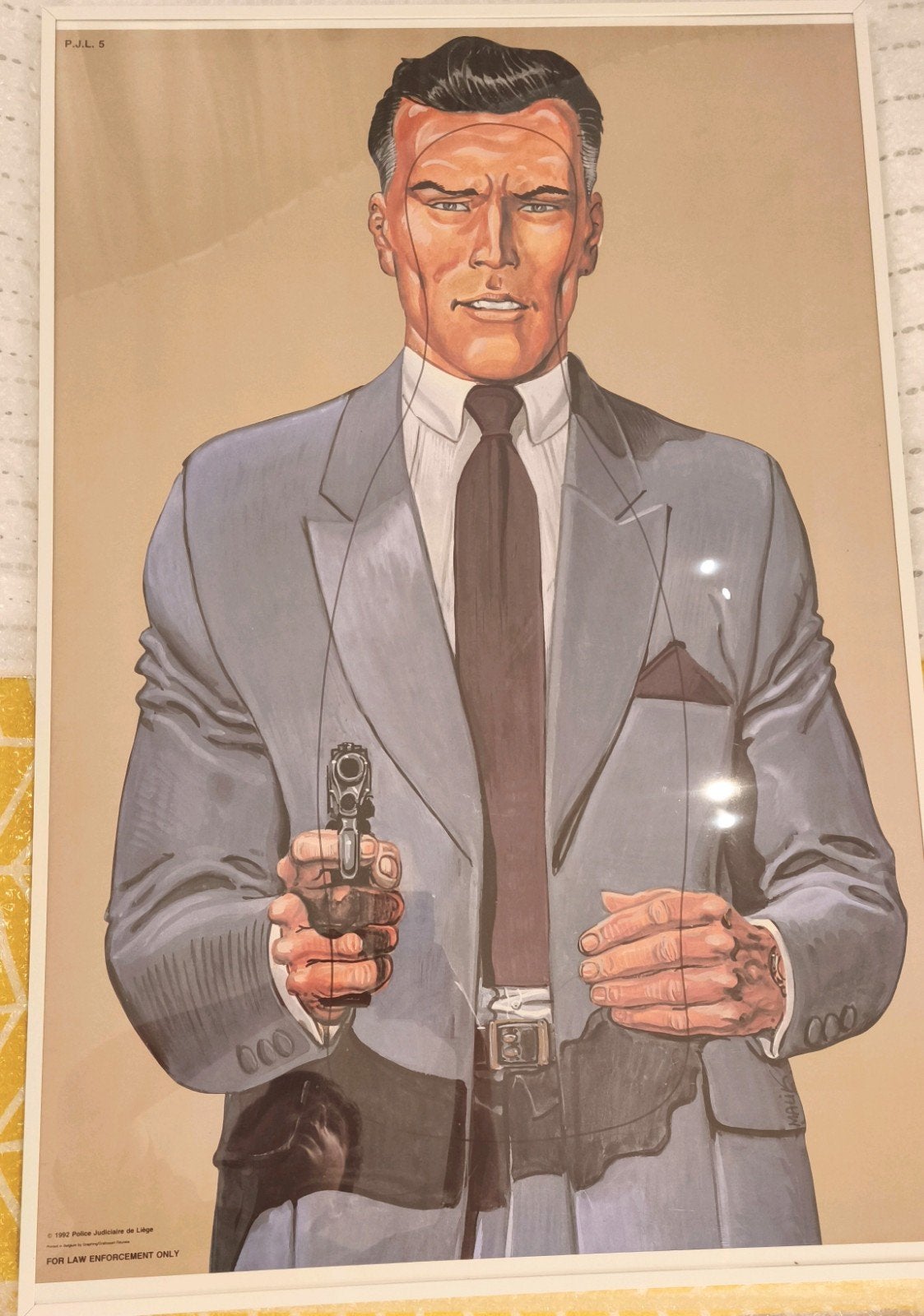 Poster politie schietschijf (ingekaderd), Ophalen